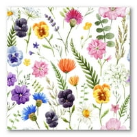 DesignArt 'Coloful Wildflowers Floral Model i' Trational Canvas Wall Art Print