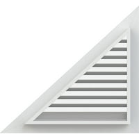 Ekena Millwork 42 W 1 2 H десен триаголник Gable Fint - Функционален терен на десната страна, PVC Gable отвор со 1 4 рамка за
