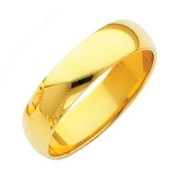 Накит Од Лу 14к Жолто Злато Со Цврста Купола Традиционална Удобност Одговара На Обичен Машки Бенд За Венчални Прстени Големина 10,5