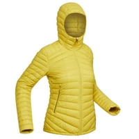 Decathlon Forclaz Trek 100, 23 ° F Real Down Packable Puffer јакна, женска, жолта, екстра голема