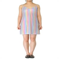 Уникатни поволни цени за женски сјајни метални шпагети каиш мини фустан