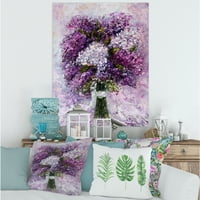 Виолетова хиацинт цвеќиња букет сликарство платно уметнички принт