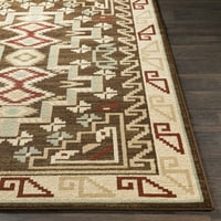 Уметнички ткајачи Maisel Темно кафеава 8'10 12'10 Рустикален граничен правоаголник област килим