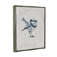 Tuphel Wren Bird Animal Animal Intimal Animal & Insects сликање сив пловиј врамен уметнички печатен wallид уметност