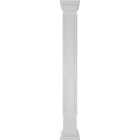 Ekena Millwork 10 W 8'H Craftsman Classic Square Non-Tapered Artisan Fretwork Column W Crown Capital & Crown Base