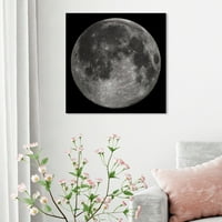 Астрономија на пистата астрономија и вселенска wallидна уметност платно печати „месечина јас квадрат“ месечини - сива, црна