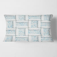 DesignArt 3D бело и светло сина шема I 'модерна перница за фрлање во средниот век - 16x16