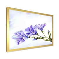 DesignArt 'Сини диви цвеќиња со лисја II' Традиционално врамен уметнички принт