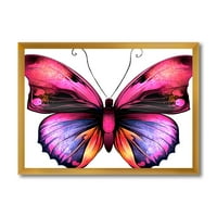 Дизајнрт „Портрет на светло розова пеперутка“ модерна врамена уметничка печатење