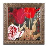 Трговска марка ликовна уметност Кина црвена II платно уметност по боја пекара злато украсена рамка