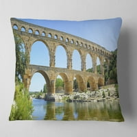 Дизајнрт Роман Аквадукт Мост во Франција - Перница за фрлање мост - 18х18