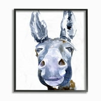 Sumn Industries магаре портрет сино кафеава акварелна слика за акварел, врамена wallидна уметност од ennенифер Пакстон Паркер