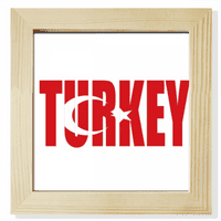 Турција Земја Знаме Име Арт Деко Мода Плоштад Слика Рамка Ѕид Маса Дисплеј