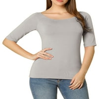 Уникатни поволни цени за женски тенок филовер полу ракави маица за вратот