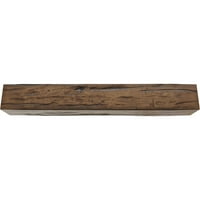 Ekena Millwork 6 W 4 H 8'l 3-страничен Riverwood Endurathane Fau Wood Teailing Beam, Premium AdEd