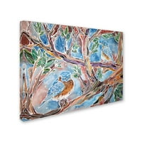 Трговска марка ликовна уметност „Bluebird Delight“ платно уметност од Лорен Мос