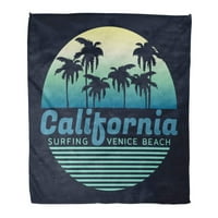Фрли Ќебе Топло Пријатно Печатење Фланелен Сурфање и Возач На Сурфање Во Калифорнија Графика На Плажа Во Венеција Удобна Мека