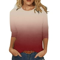 вендунид кошули со долги ракави за Жени Врвови На Ракави Модно Печатење На Вратот Долга Блуза Средна Женска Секојдневна Кошула