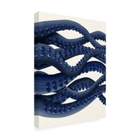 Трговска марка ликовна уметност „гигантски октопод сина триптих б“ платно уметност од фан фанки