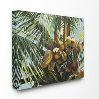 Tuphell Industries Тропски палми кокос зелена жолта сликарска платно wallидна уметност од Сузан Вилкинс