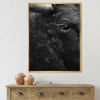 DesignArt „Затвори на око на бик“ фарма куќа врамена платно wallидна уметност печатење