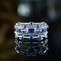 Peermont 18k бело злато позлатен слој сино сафир прстен