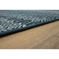 Мохавк дома призматичен прале тексас Транзициски геометриски марокански прецизен печатен килим, 3'x5 ', тексас сина
