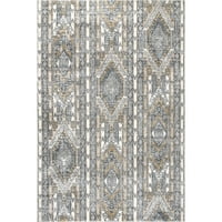 Нулум јесенија дијамантски ленти племенски килим, 5 '8', беж