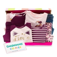 Garanimals Baby Girls & Toddler Girls Mi & Match Outfits Kid Dight Box, сет од 8 парчиња