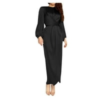 shpwfbe женски фустани плус големина фустан за жени женски фустан кафтан arп џилбаб абаја чипка шиење макси фустан црн фустан