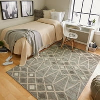 Махавк дома Авон Парк печати килим во сива боја, 3 '4 x5'