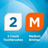Изедначи чиста здравствена четка за заби со чистач на јазик и образ, брои