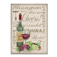 Трговска марка ликовна уметност 'Cheers Wine Art 2' Canvas Art by Jean Plout
