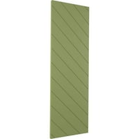 Ekena Millwork 18 W 31 H True Fit PVC Diagonal Slat модерен стил фиксирани ролетни за монтирање, мов зелена