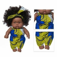 Црна Африканска Кукла Црни Девојки Кукла Африканска Девојка Со Симпатична Кадрава Новороденче Кукла Реална Девојка Кукла Црна